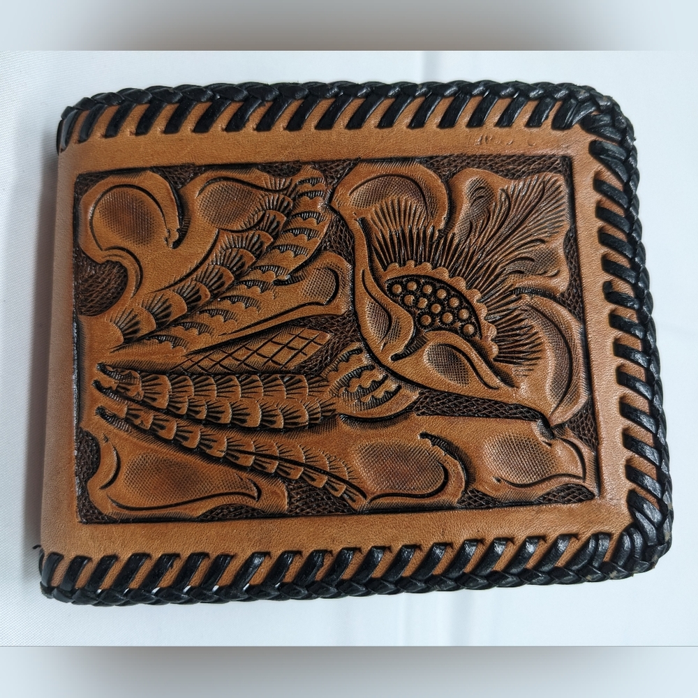 Vintage tooled leather wallet